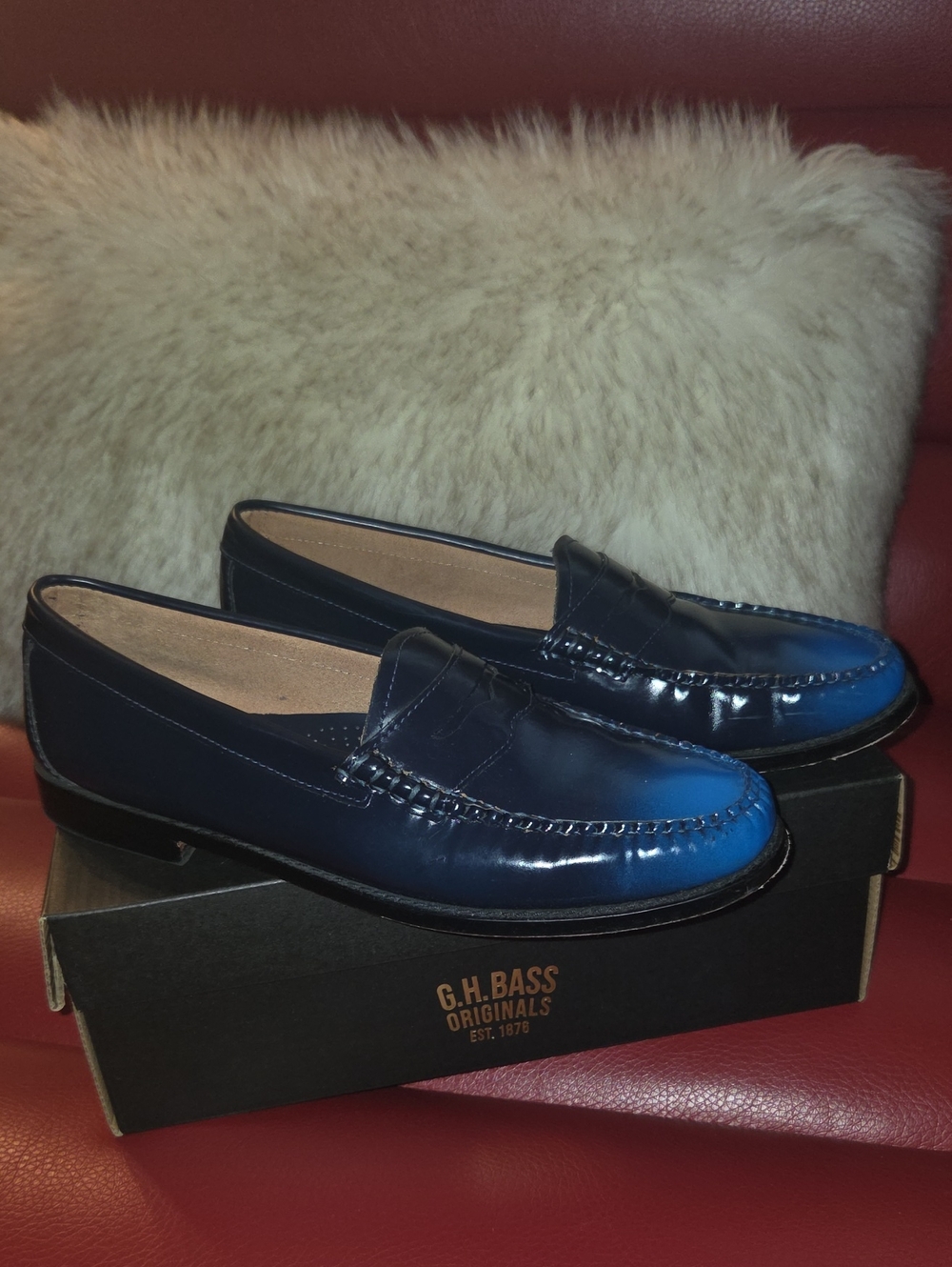 GH Bass Whitney Penny Loafers, Ombre Blue, Sz 11